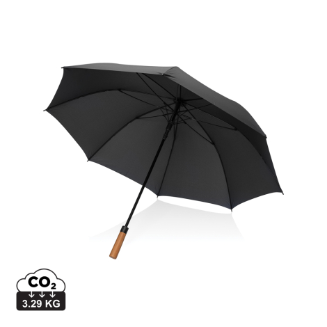 Parapluie 30" personnalisé poignée acacia et rPET Aware™ Tony