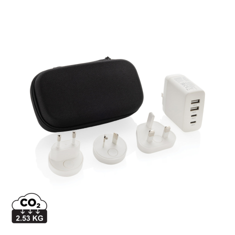 Chargeur de voyage personnalisable recyclé TravelCharge Pro
