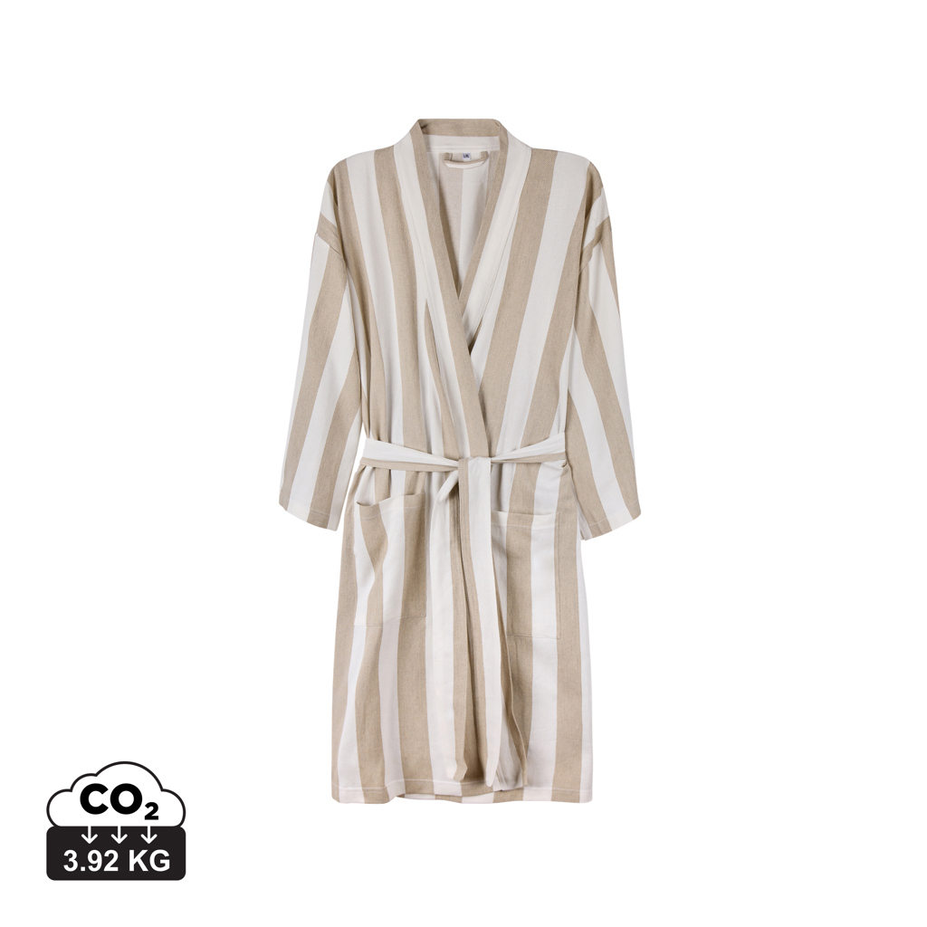 Peignoir publicitaire hammam GRS Ornos S/M VINGA Beige/Blanc
