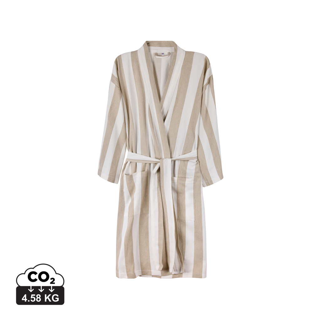 Peignoir hammam GRS personnalisé Ornos L/XL VINGA Beige/Blanc