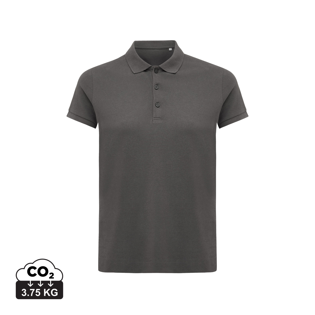 Polo publicitaire Femme coton recyclé 220g Yosemite Iqoniq anthracite