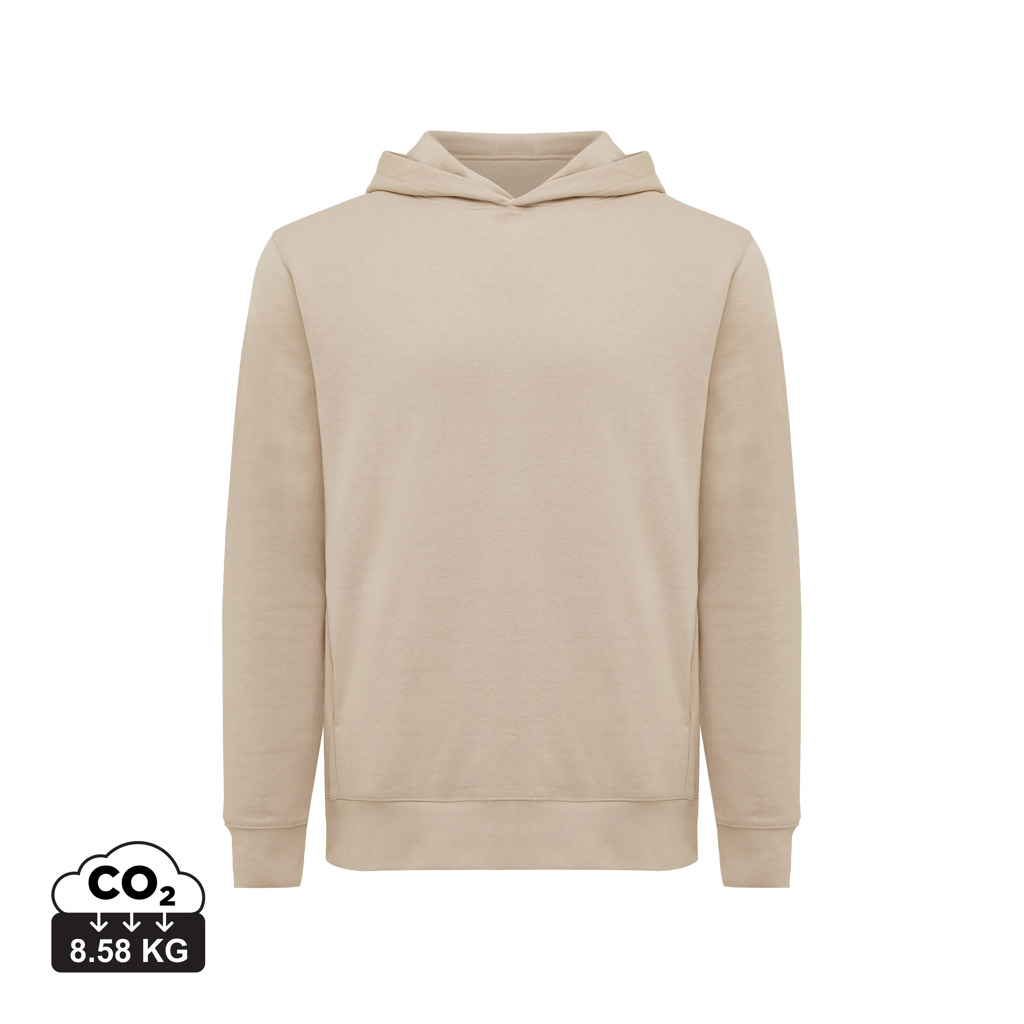 Sweat capuche personnalisé unisexe coton bio 280g Iqoniq Yengo desert
