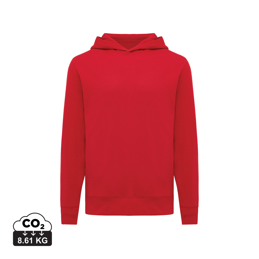 Sweat capuche personnalisé unisexe coton bio 280g Iqoniq Yengo Rouge