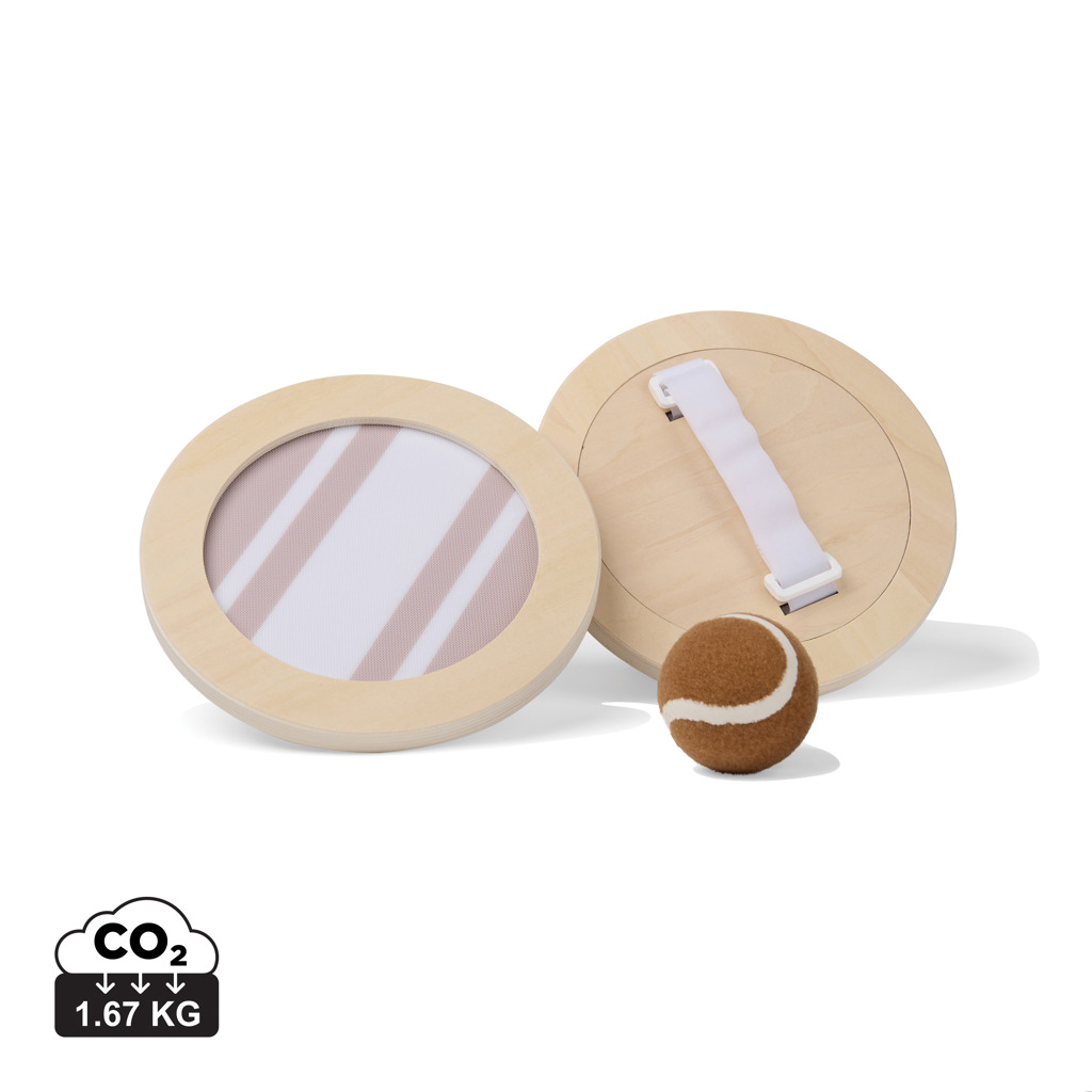 Jeu de raquettes scratch publicitaire avec balle VINGA Marron