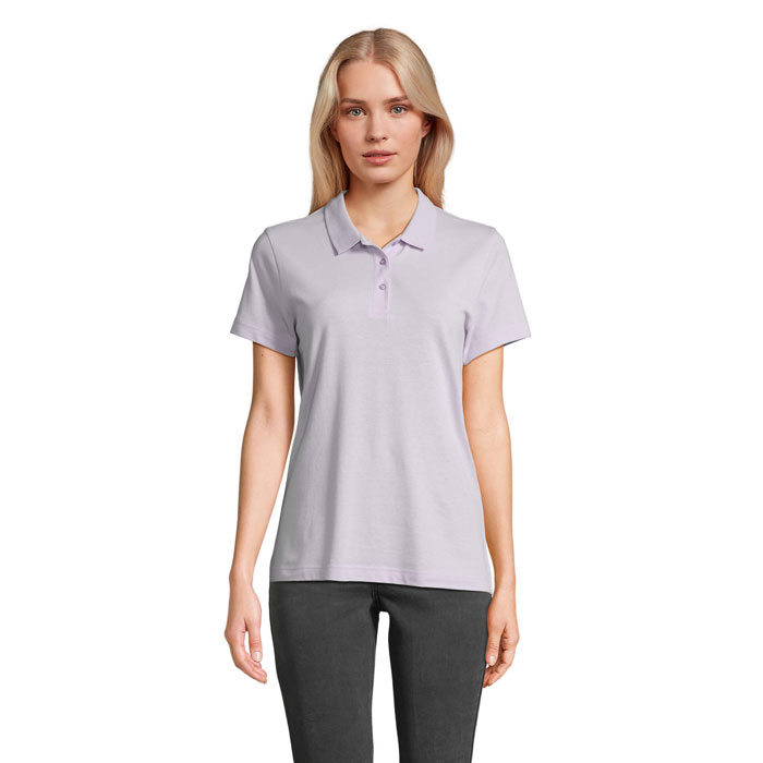 Polo Femme en coton à personnaliser PULSE Lilas