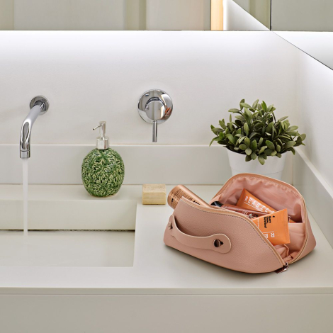 Trousse de toilette cuir recyclé personnalisable Macao