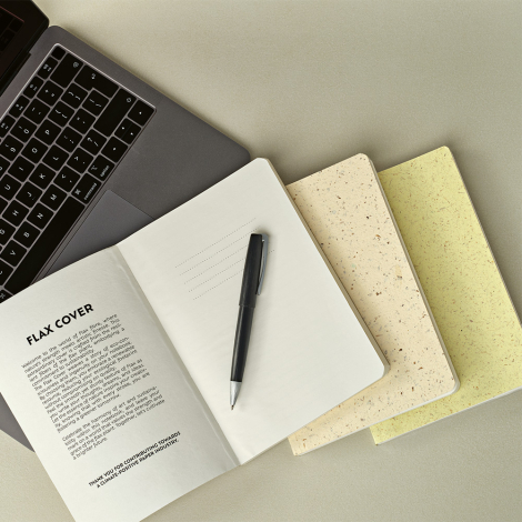 Carnet bloc-notes personnalisé A5 en lin Poe