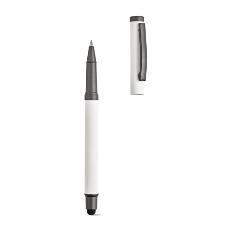 Stylo stylet inox recyclé et étui en bambou à personnaliser Woolf