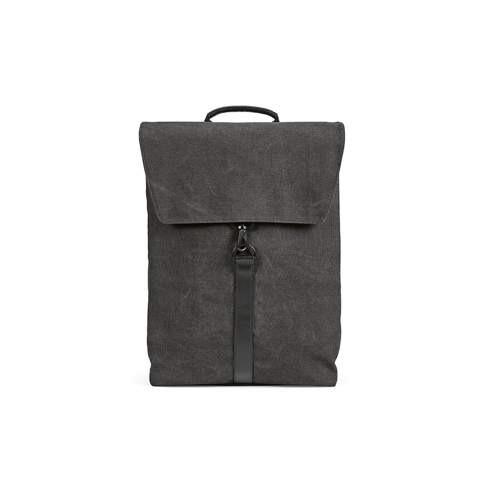 Sac à dos de travail personnalisé coton recyclé Prague Noir