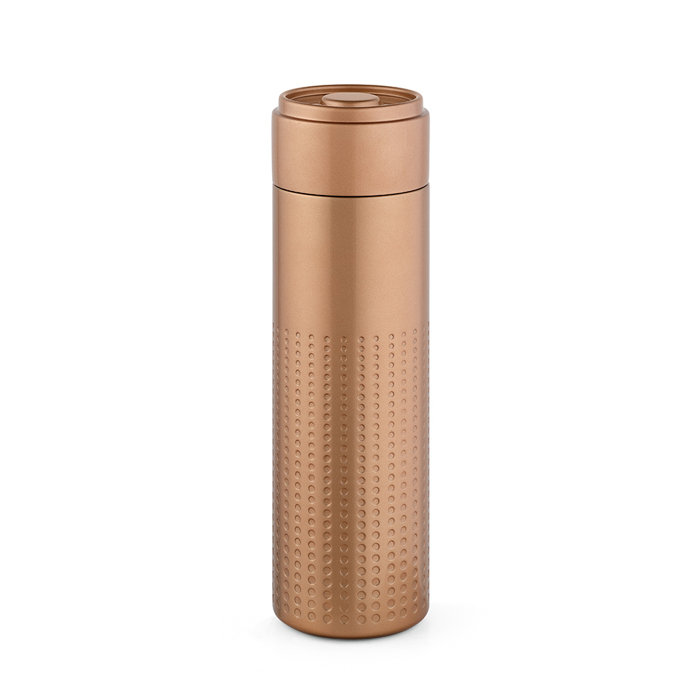 Bouteille promotionnelle isotherme 540 ml recyclée Perfora Bronze