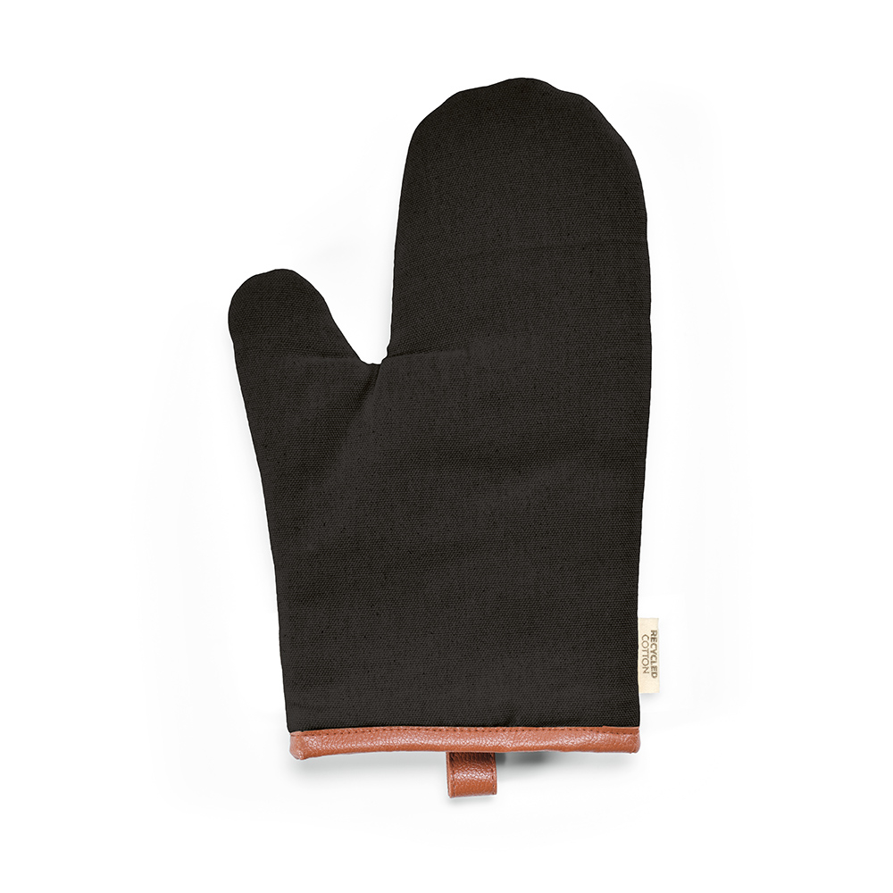Manique de cuisine publicitaire coton recyclé 280g Basquiat Noir