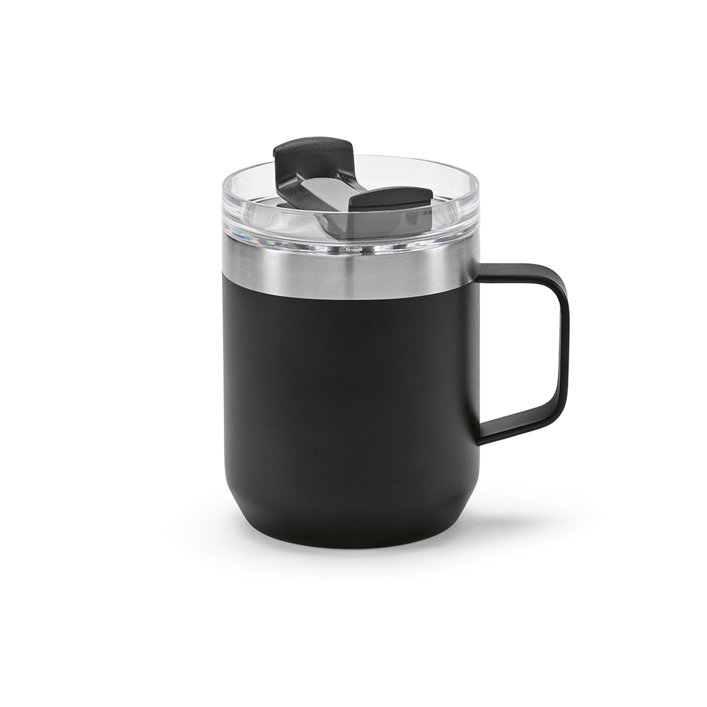 Mug inox recyclé promotionnel 440ml Shinano Noir
