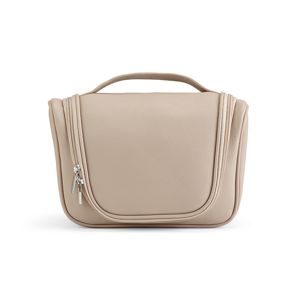 Trousse de toilette promotionnelle cuir recyclé Shanghai Beige
