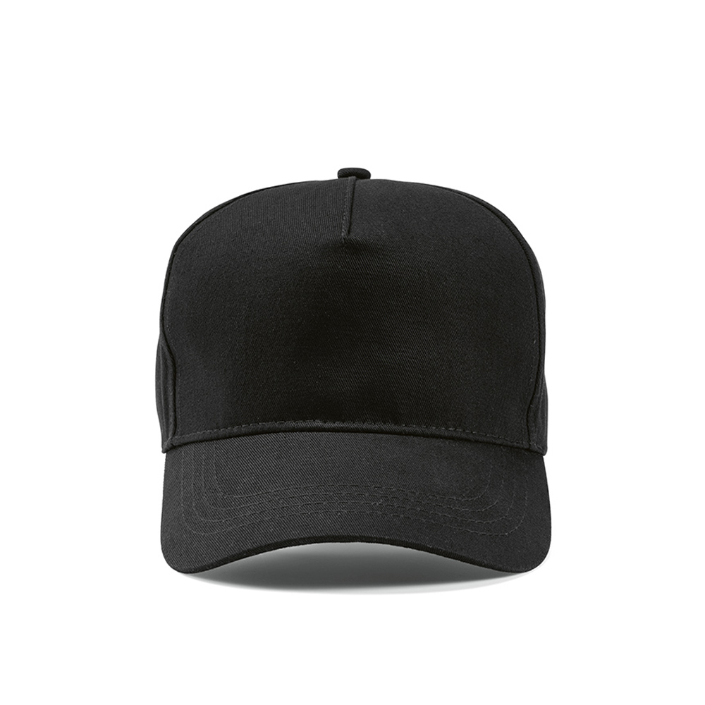 Casquette personnalisable 5 pans coton recyclé 280g Hendrix Noir