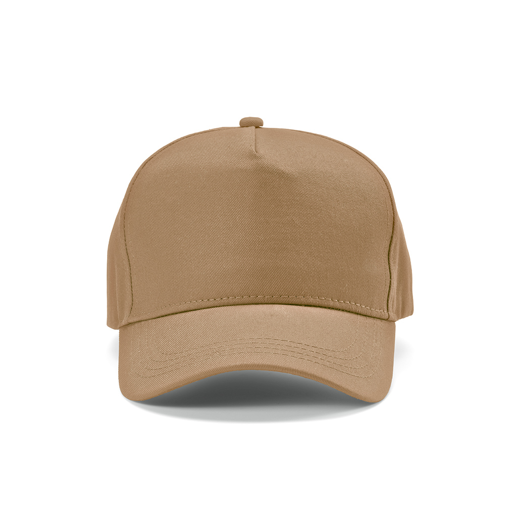 Casquette personnalisable 5 pans coton recyclé 280g Hendrix Camel