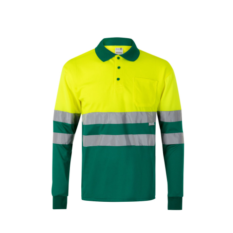 Polo bicolore manches longues personnalisable VULCAN VELILLA