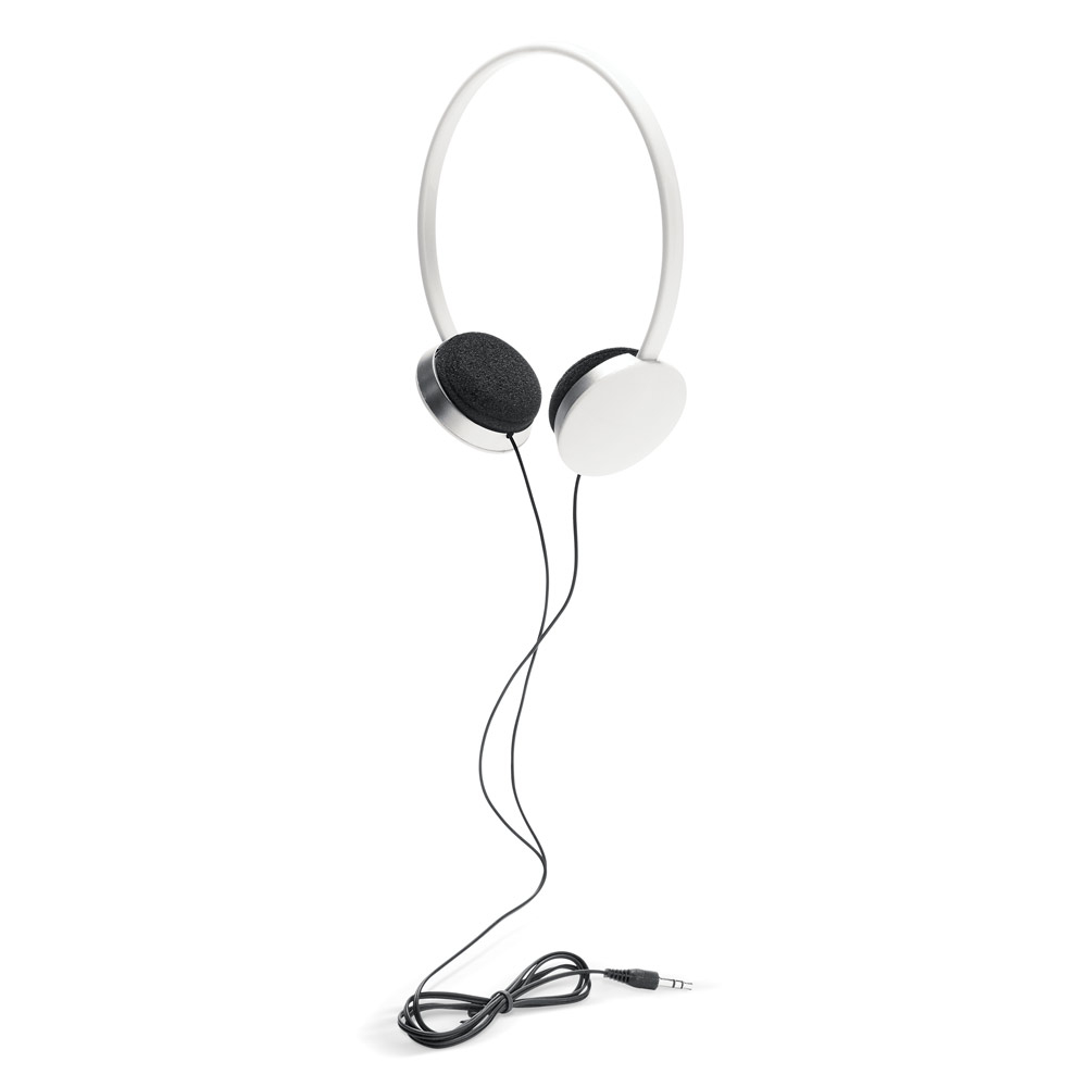 Casque à personnaliser avec câble de 1.2m en ABS VOLTA Blanc