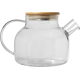 Théière promotionnelle en verre filtre inox et couvercle bambou Zen