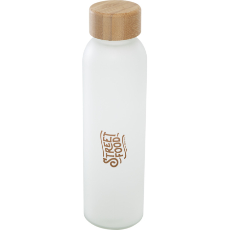 Bouteille en verre promotionnelle 500ml couvercle bambou Lume