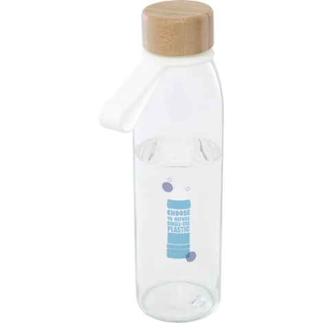 Bouteille en verre à personnaliser 500ml couvercle bambou Porto