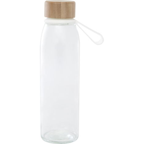 Bouteille en verre à personnaliser 500ml couvercle bambou Porto