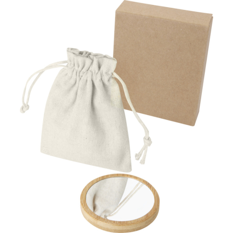 Miroir rond personnalisé en bambou naturel Lustre