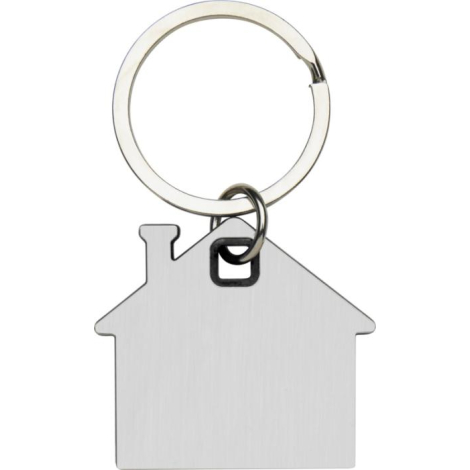 Porte-clés personnalisé en forme de maison avec plaque en acier Nook