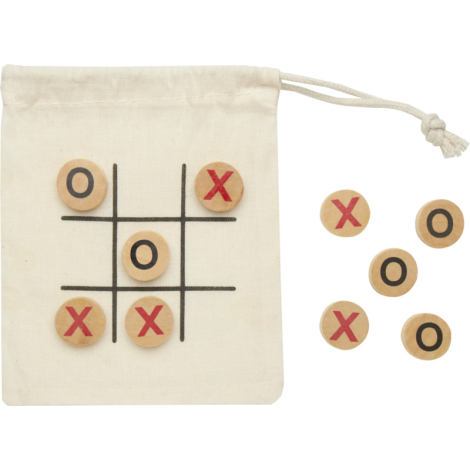 Jeu de morpion personnalisable en bois avec pochette coton Whorl