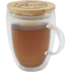 Tasse isotherme promotionnelle en verre et bambou 350ml Leona