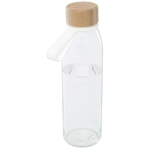 Bouteille en verre à personnaliser 500ml couvercle bambou Porto Translucide