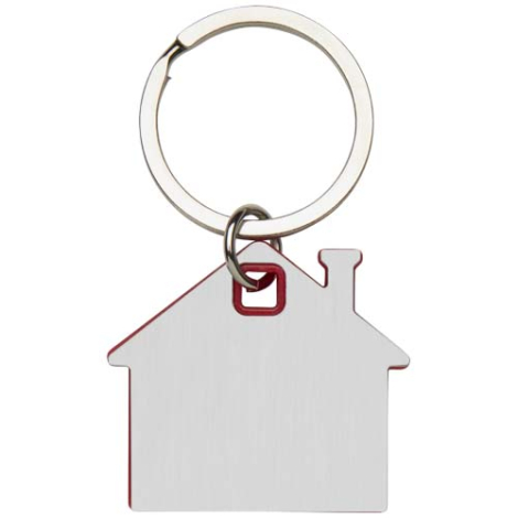Porte-clés personnalisé en forme de maison avec plaque en acier Nook