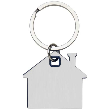 Porte-clés personnalisé en forme de maison avec plaque en acier Nook