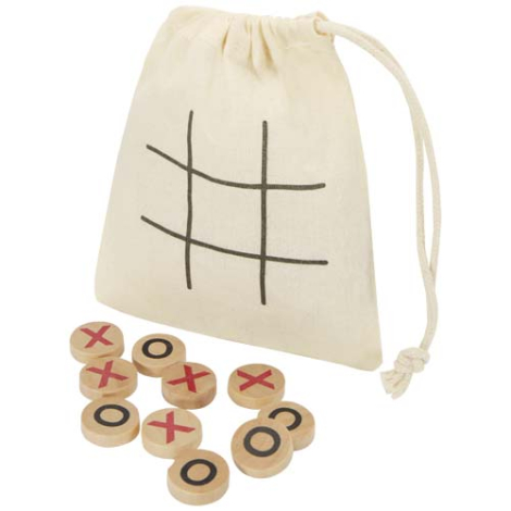 Jeu de morpion personnalisable en bois avec pochette coton Whorl