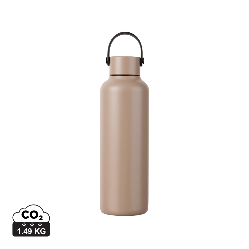 Bouteille publicitaire isotherme en acier recyclé 600ml Vinga Greige