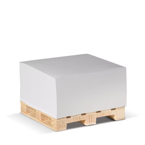 Bloc cube personnalisé avec palette en bois 10 x 10 x 5 cm