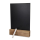 Tableau noir publicitaire avec support en bois