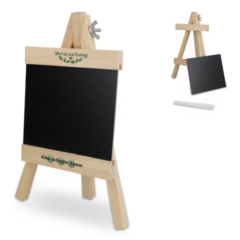 Tableau noir promotionnel sur chevalet en bois
