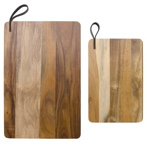 Planches à découper personnalisées en bois d’acacia set de 2 pièces