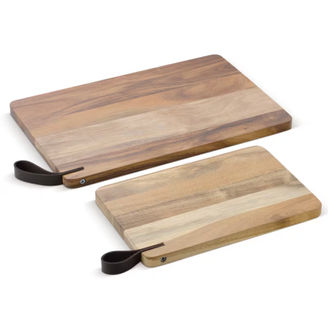 Planches à découper personnalisées en bois d’acacia set de 2 pièces