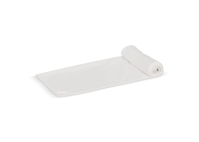 Serviette rafraîchissante publicitaire 30×80 cm tissu r-PET Blanc