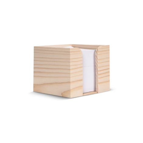 Bloc cube à personnaliser dans une boîte en bois 10 x 10 x 8,5 cm