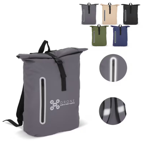Sac à dos publicitaire à enroulement 20L R-PET enduit PU