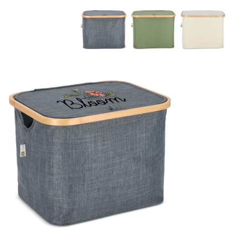 Panier de rangement personnalisé en rPET et bambou Sogne