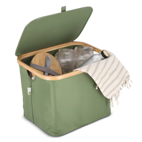 Panier de rangement personnalisé en rPET et bambou Sogne