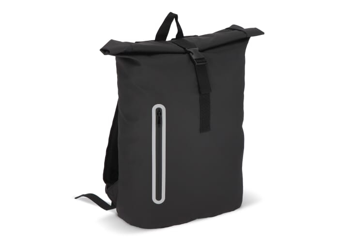 Sac à dos publicitaire à enroulement 20L R-PET enduit PU Noir