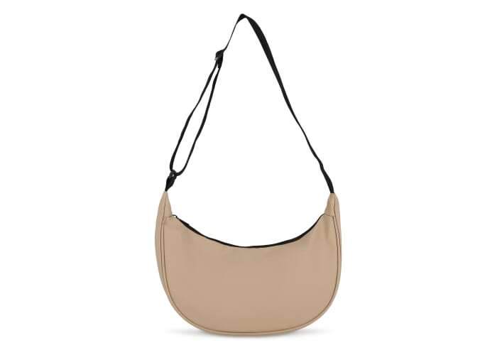 Sac bandoulière demi-lune promotionnel rPET 600D enduit PU Ecru