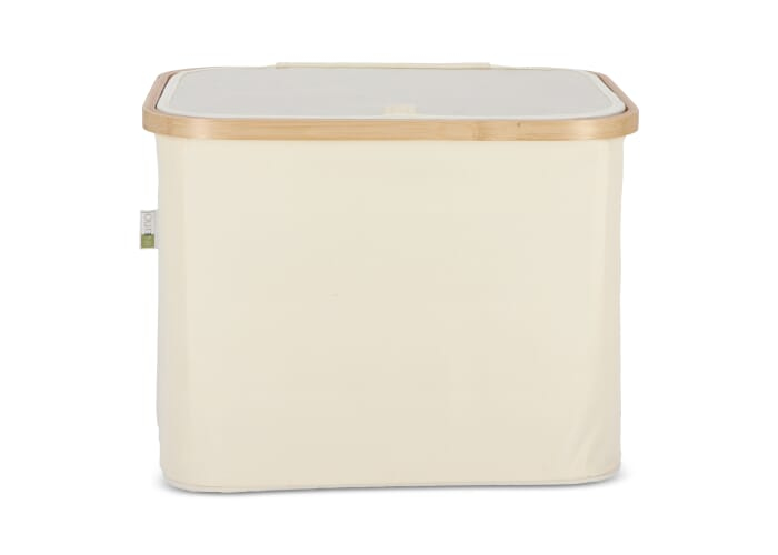 Panier de rangement personnalisé en rPET et bambou Sogne Ecru