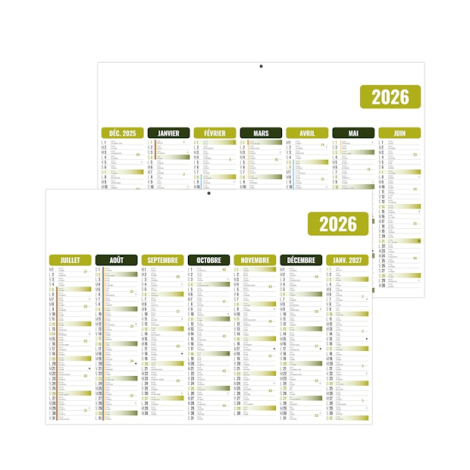 Calendrier bancaire publicitaire - Eco