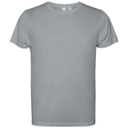 T-shirt enfant publicitaire à manches courtes en polyester recyclé Estoril Gris