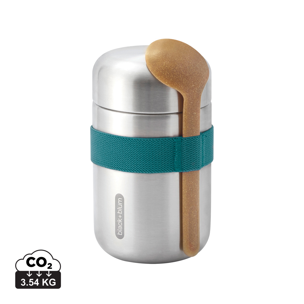 Conteneur alimentaire publicitaire isotherme 400ml Black+Blum Turquoise